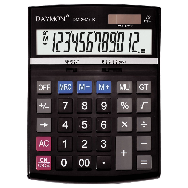 

Калькулятор бухгалтерский Daymon 193х142х27 мм 12 разрядный (DM-2677B)
