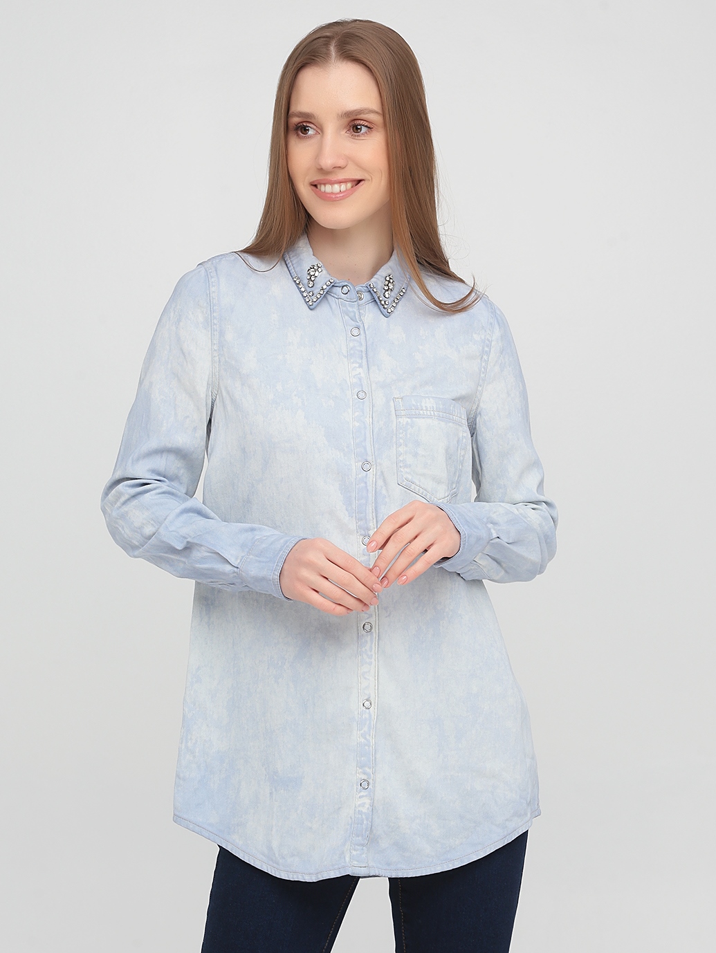 

Джинсовая рубашка River Island A170818-30  Голубой, Джинсовая рубашка River Island A170818-30 XS Голубой