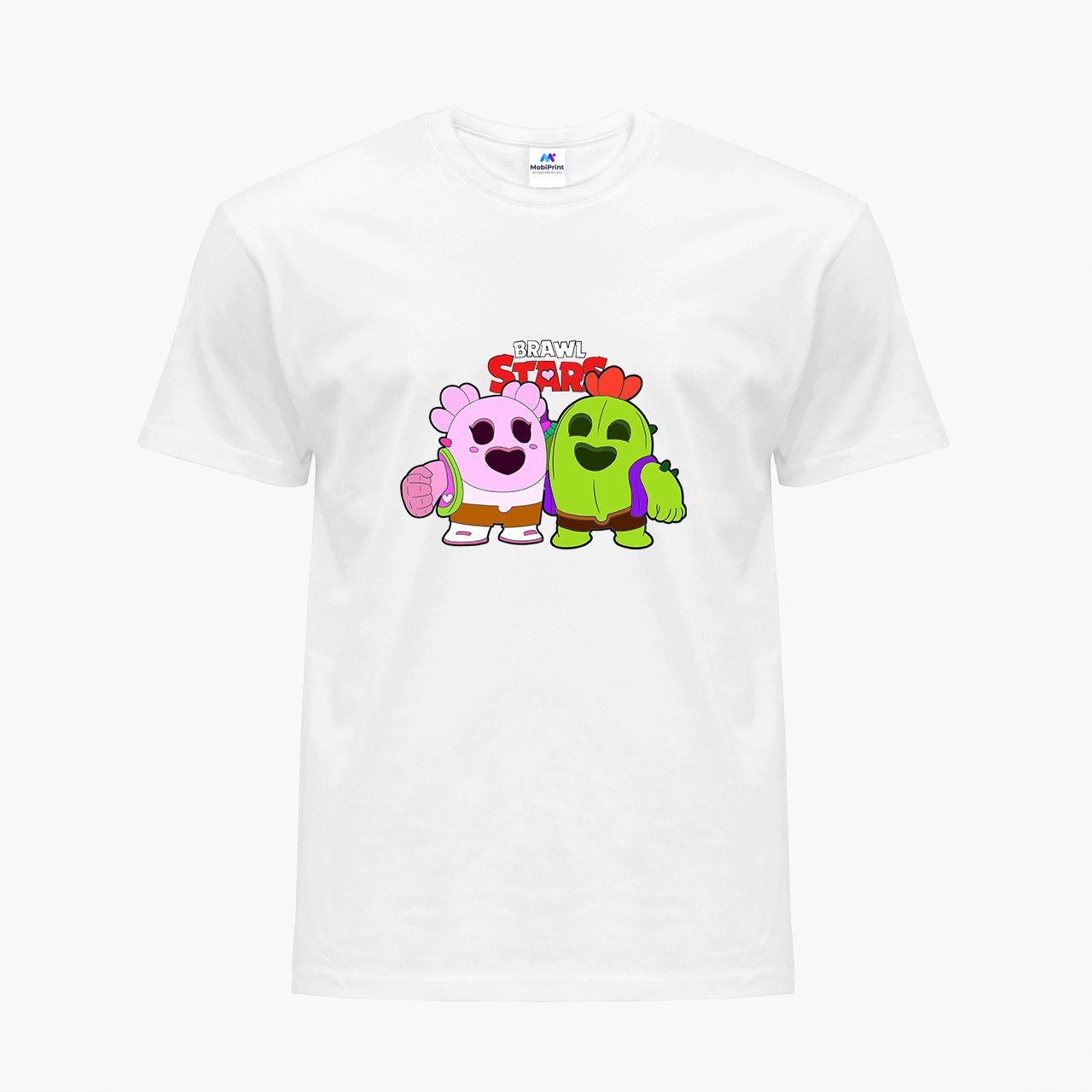 

Детская футболка Бравл Cтарс Спайк и Сакура (Brawl stars Spike and Sakura) (9224-1009) 110-116 см Хлопок Белый