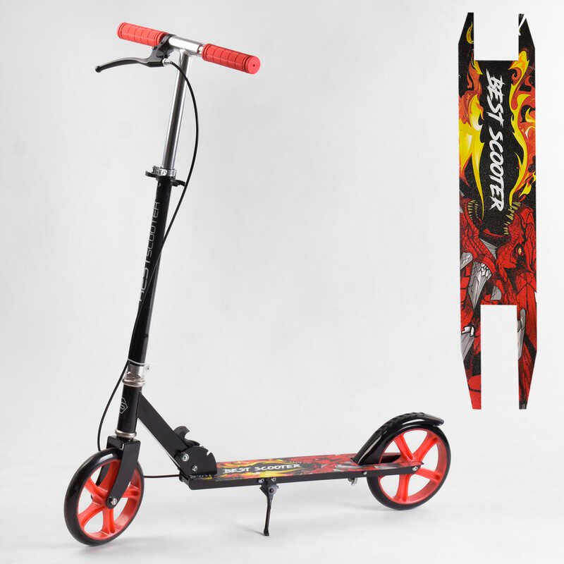 

Детский самокат двухколесный 27664 "Best Scooter" с ручным тормозом, колеса PU, d=20см, грипсы резиновые, длина доски 52см, ширина деки 10см