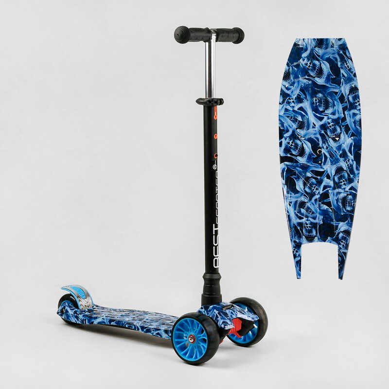 

Детский самокат трехколесный от 2,5 - 3 лет MAXI S - 10881 “Best Scooter”, съемный руль, колеса PU со светом, переднее 130х25 мм, задние сдвоенные 80х45 мм