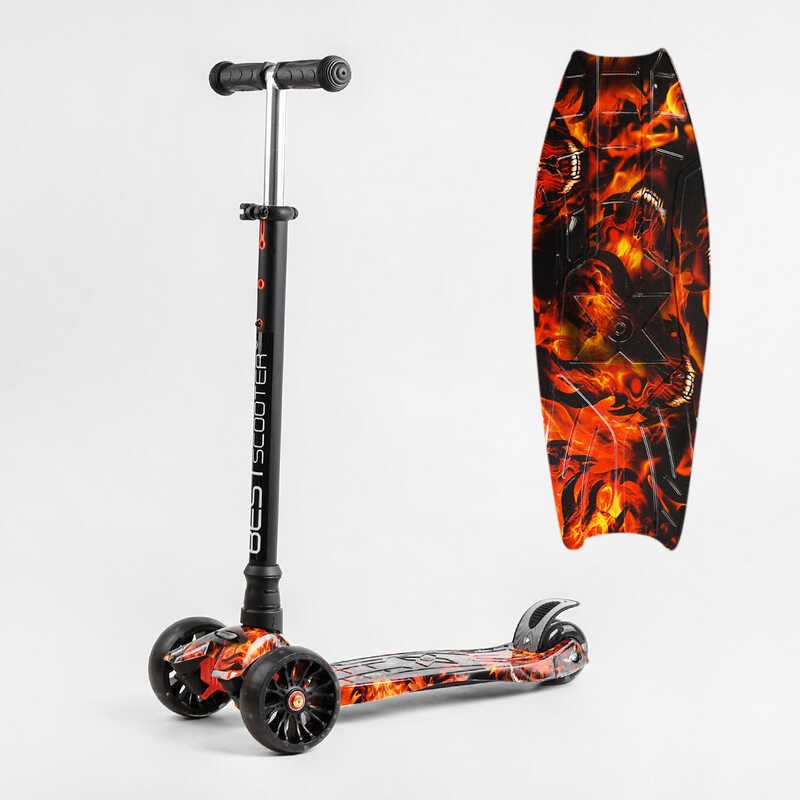 

Детский самокат трехколесный от 2,5 - 3 лет MAXI S - 10606 “Best Scooter”, съемный руль, колеса PU со светом, переднее 130х25 мм, задние сдвоенные 80х45 мм