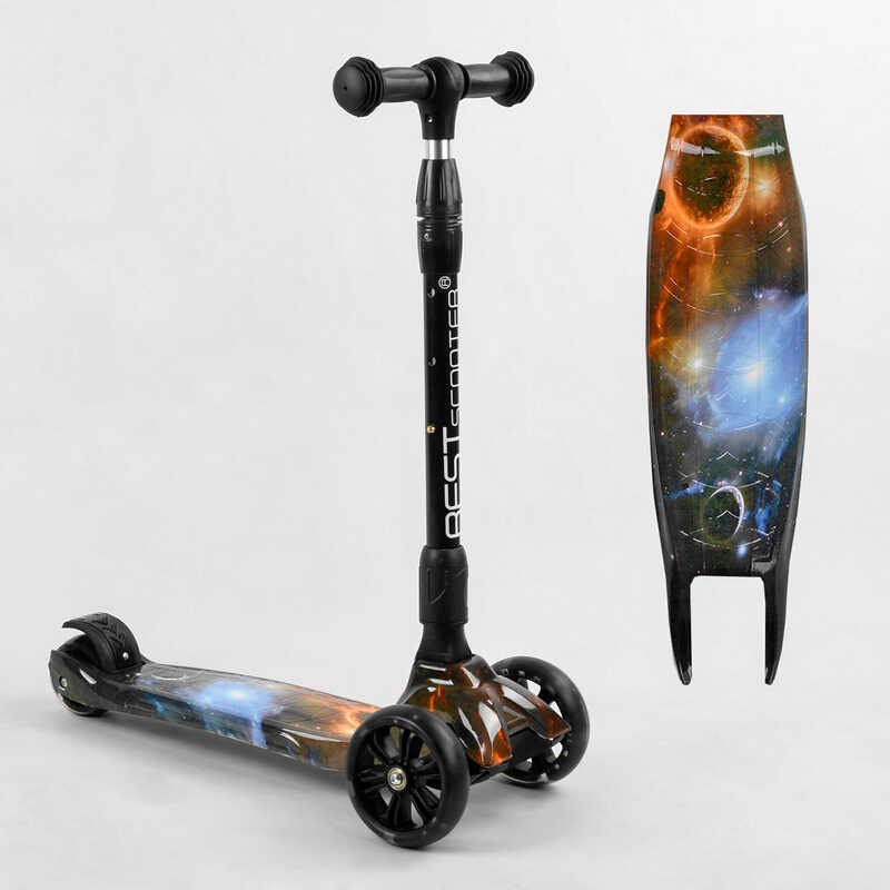 

Детский самокат трехколесный от 2,5 - 3 лет Best Scooter 43-635 MAXI складной алюминиевый руль, 3 колеса PU со светом, переднее 130х35 мм, заднее 80х45 мм