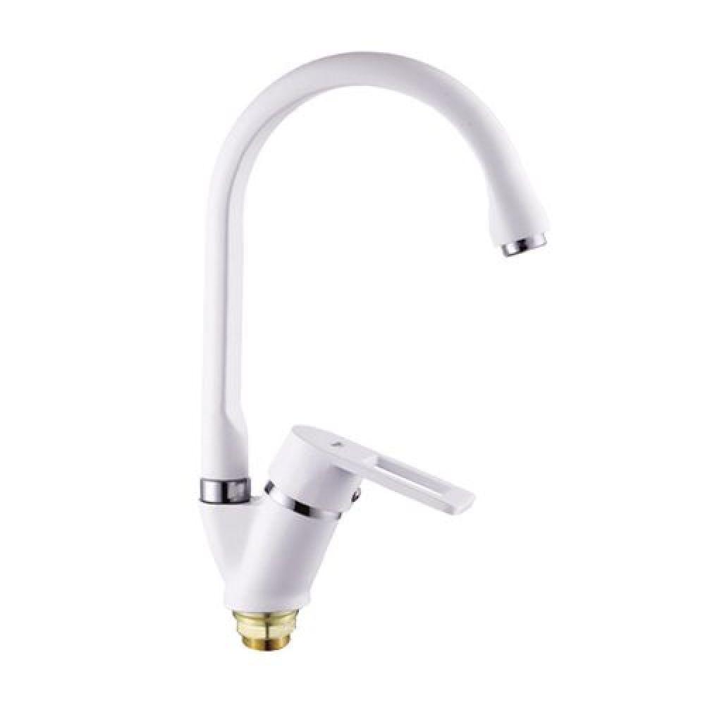 

Смеситель для кухни Zerix Z5130-7 Ухо гайка Белый