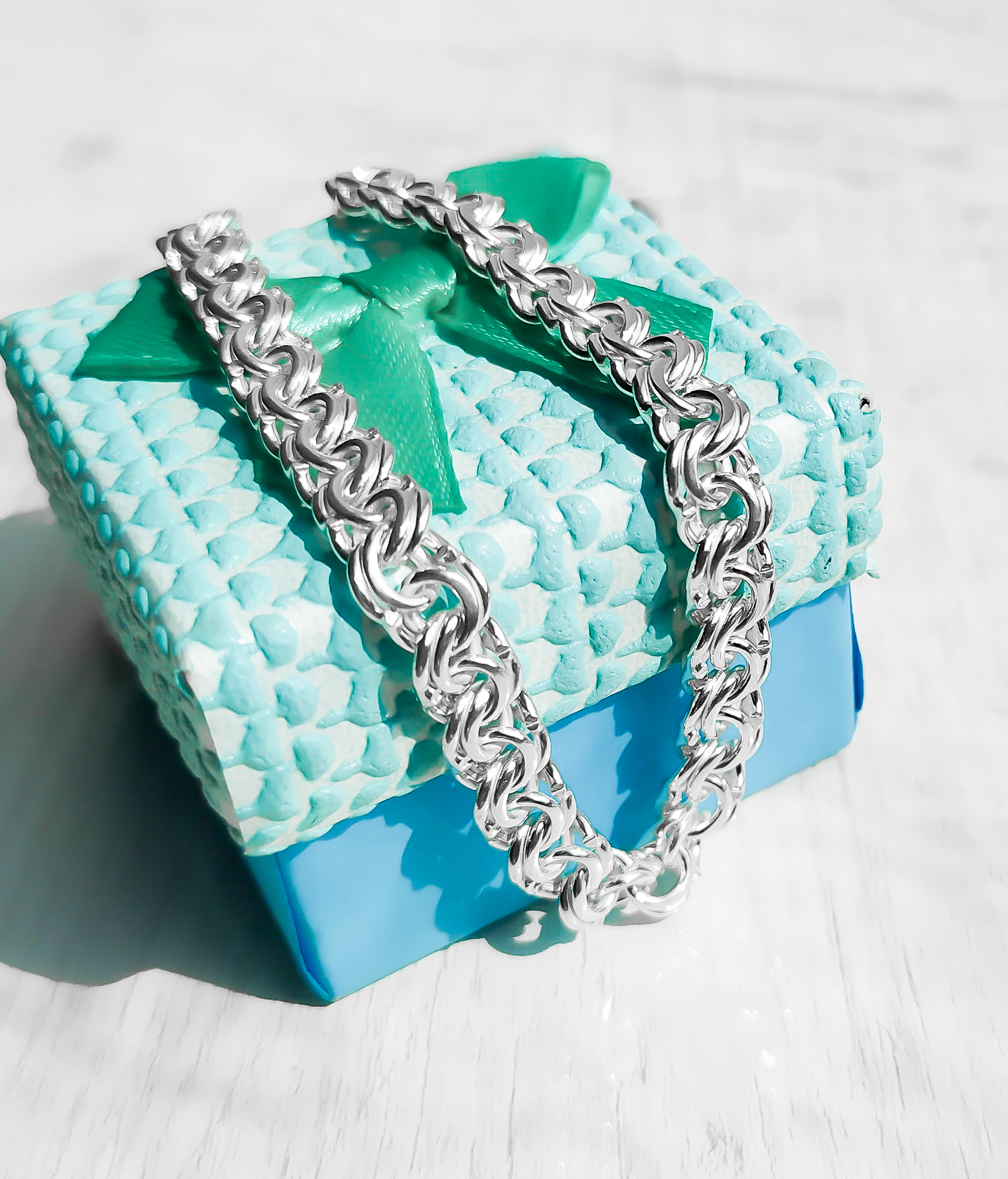 

Цепь из серебра Meridian 925 пробы плоский бисмарк 65 размер легкий