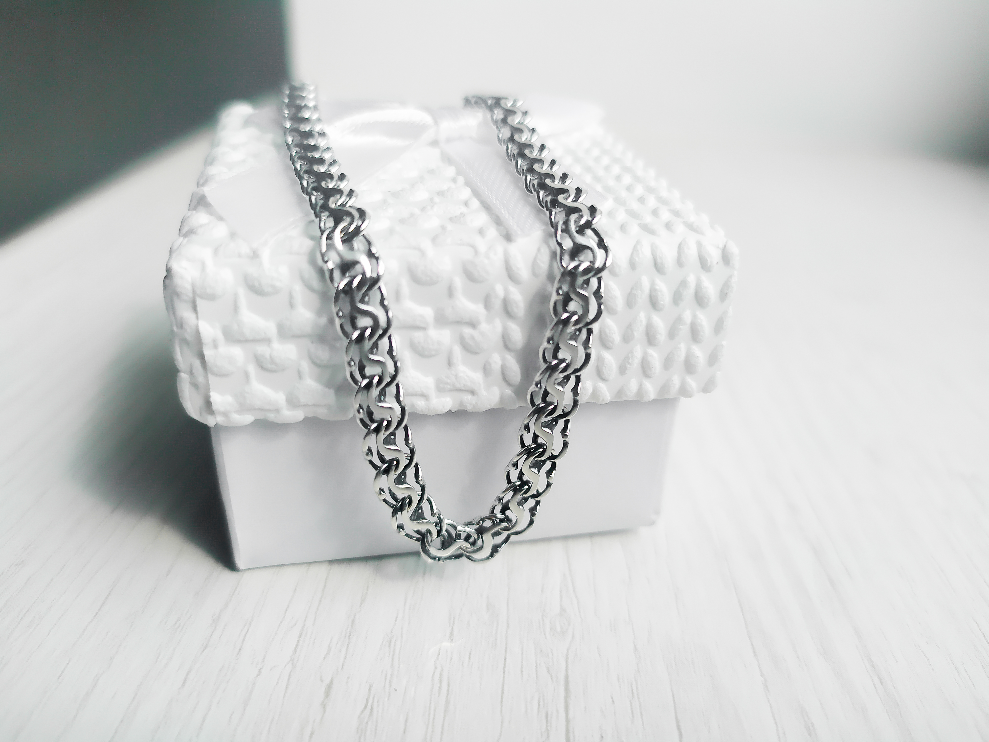 

Цепь из серебра Meridian 925 пробы плетение "Молния" в чернении 50 размер