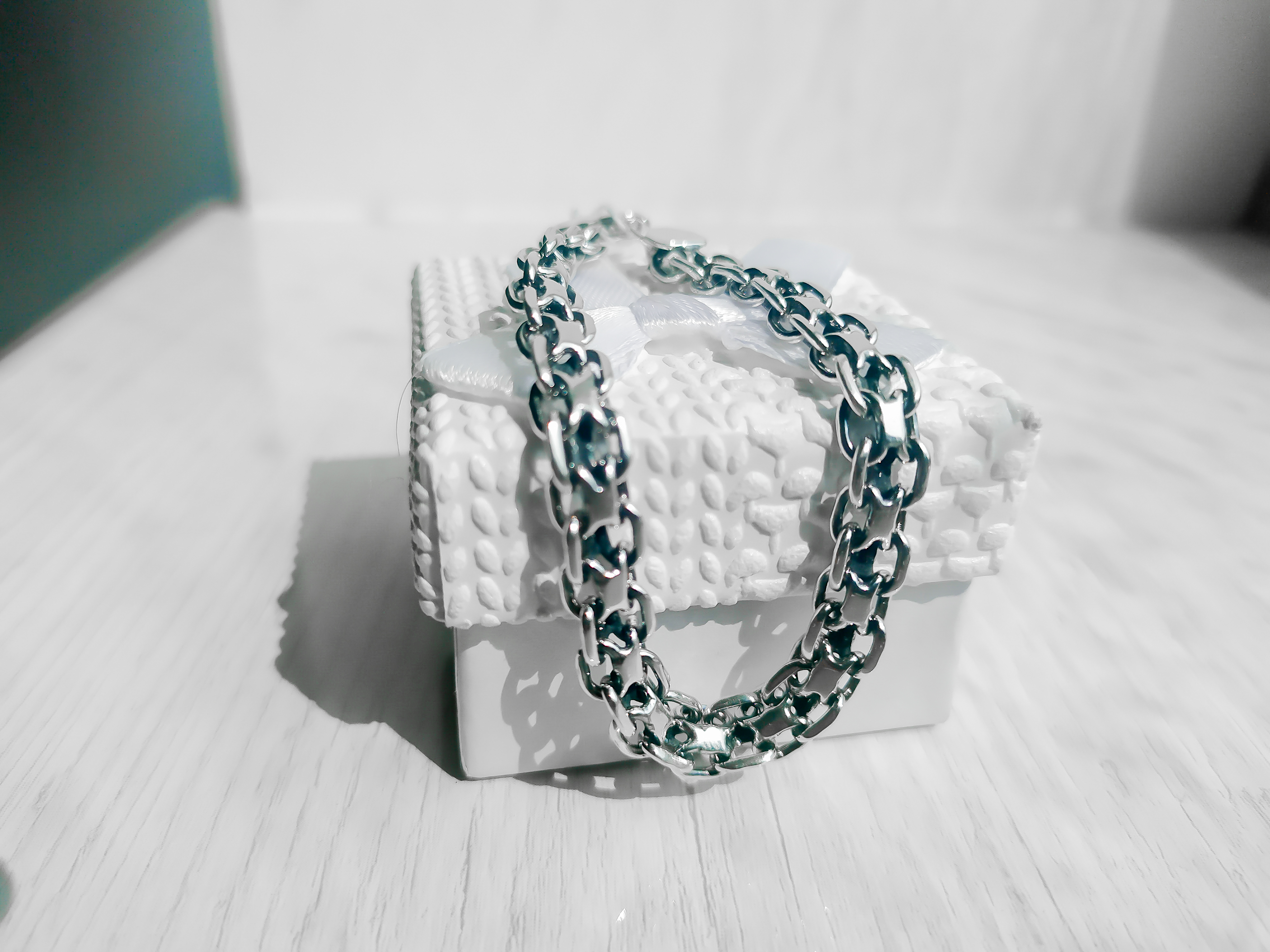 

Браслет из серебра Meridian 925 пробы плетение "Двойной якорь" в чернении 22,5 размер легкий