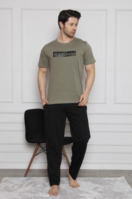 

Чоловіча піжама з коротким рукавом Pijama 2029-8 хакі XXL
