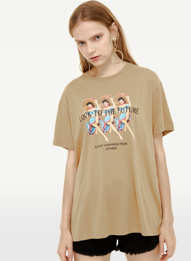 

Футболка женская Look to the future Berni Fashion (S) Бежевый