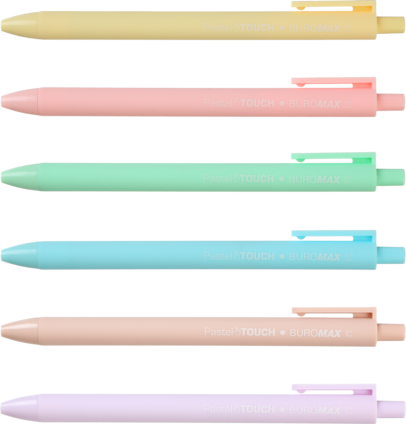 

Набор автоматических шариковых ручек Buromax Pastel Синий 0.5 мм Разноцветный корус 12 шт (BM.8242)