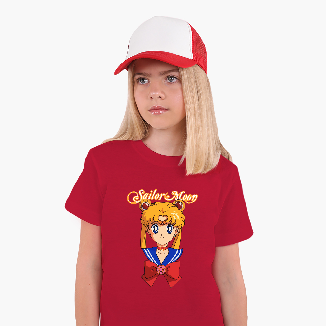

Детская футболка для девочек Сейлор Мун (Sailor Moon) (25186-2915-5) 146-152 см Хлопок Красный