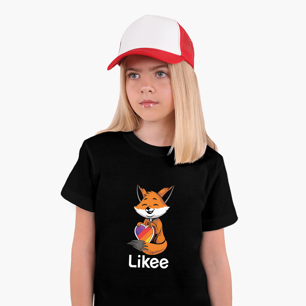 

Детская футболка для девочек Лайк Лиса (Likee Fox) (25186-1033-11) 146-152 см Хлопок Черный