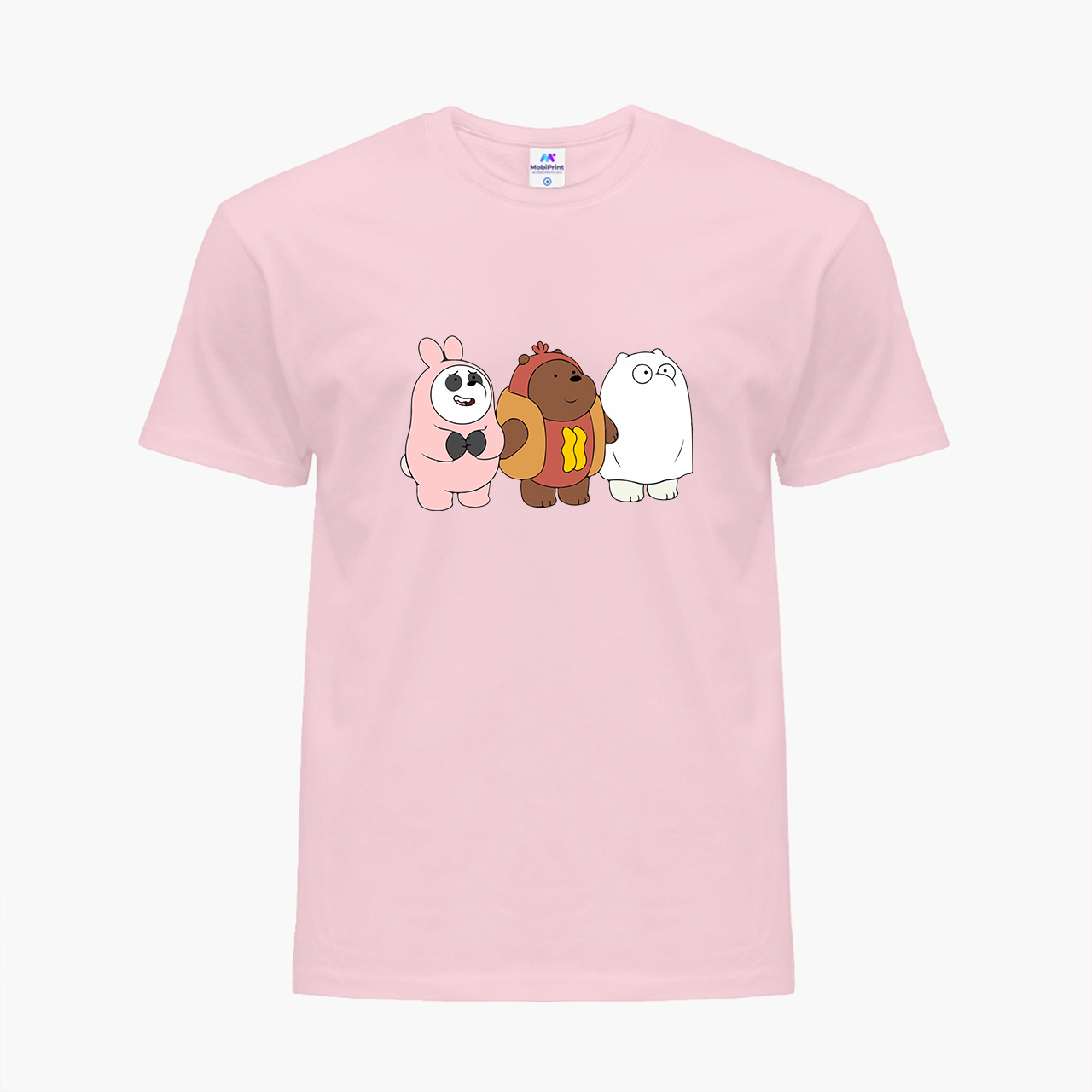 

Детская футболка для девочек Вся правда о медведях (We Bare Bears) (25186-2905-28) 134-140 см Хлопок Розовый