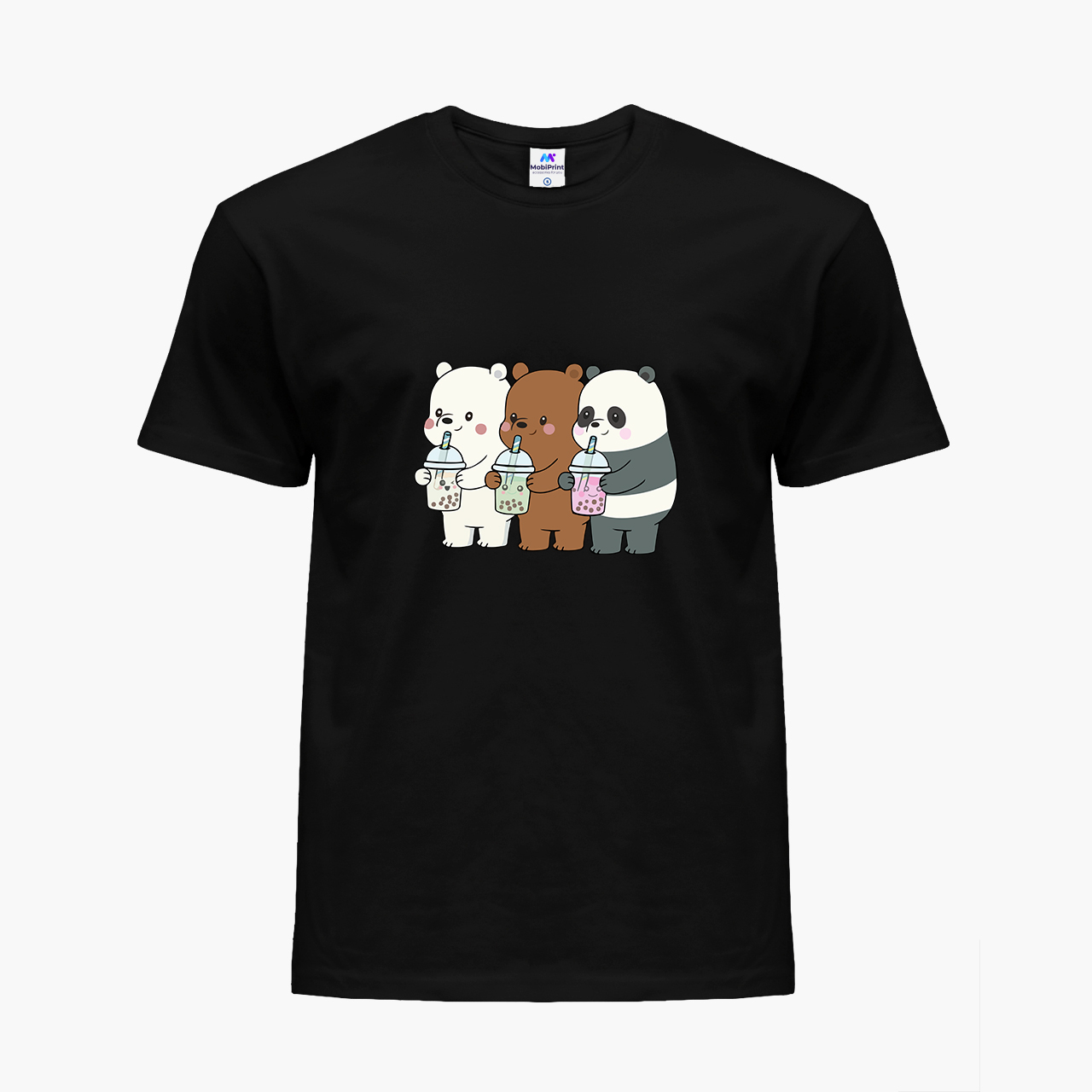 

Детская футболка для девочек Вся правда о медведях (We Bare Bears) (25186-2896-12) 158-164 см Хлопок Черный