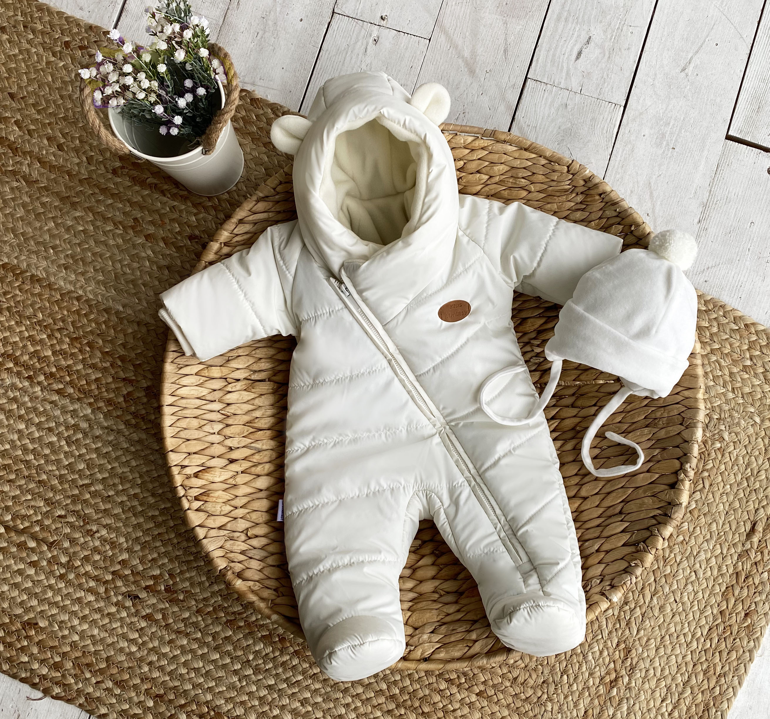 

Демисезонный детский комбинезон BabyVa Bravissimo 74 р молочный