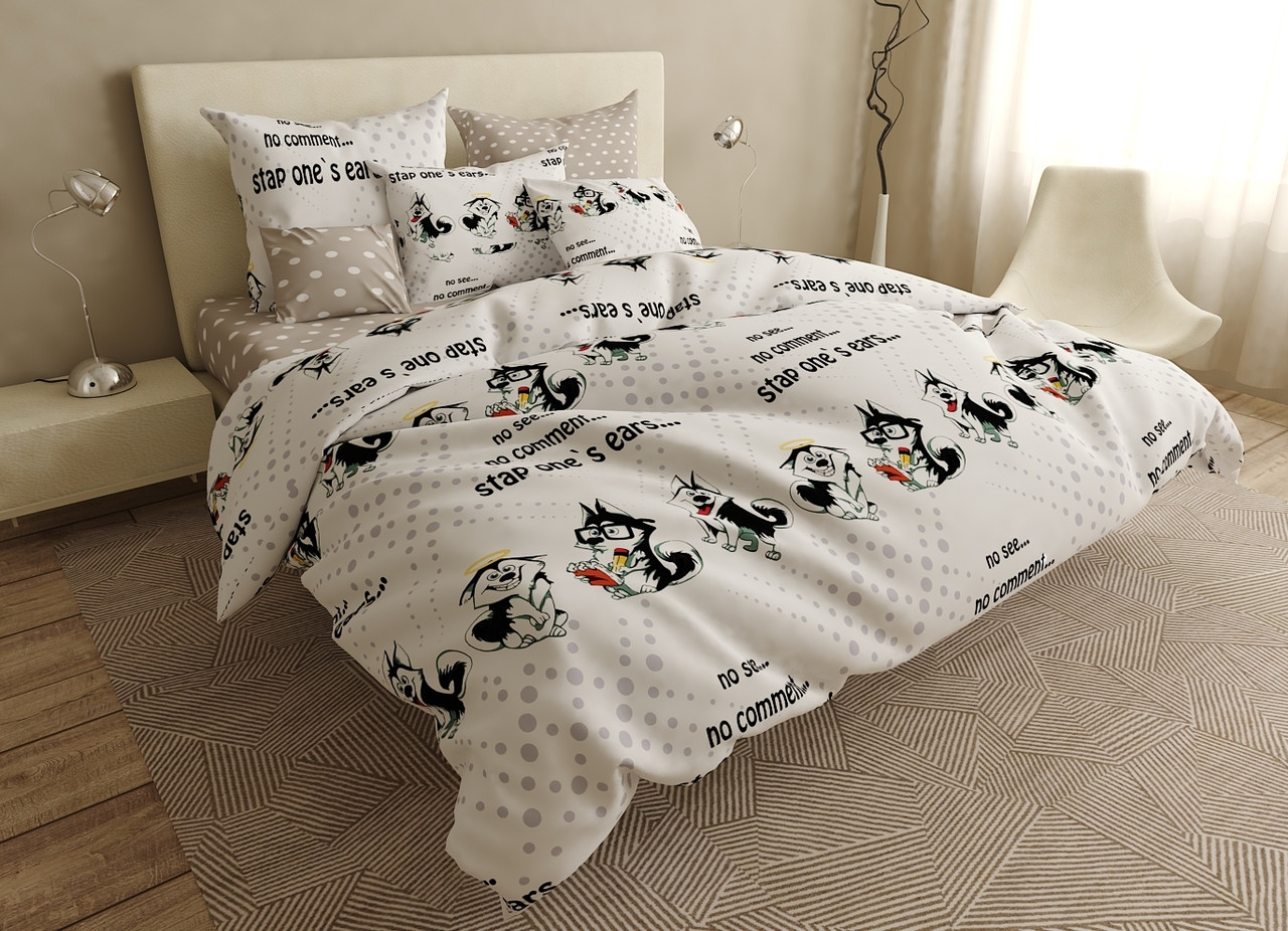 

Двуспальный комплект постельного белья евро 200*220 сатин Sleep Well