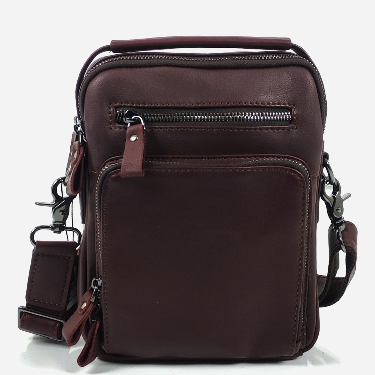

Мужская сумка кожаная Tiding Bag S-JMD10-5005C Бордовая
