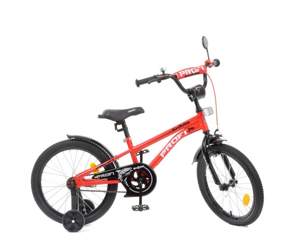 

Велосипед двухколесный Profi Shark SKD45 колеса 18", с наклейками, Красный