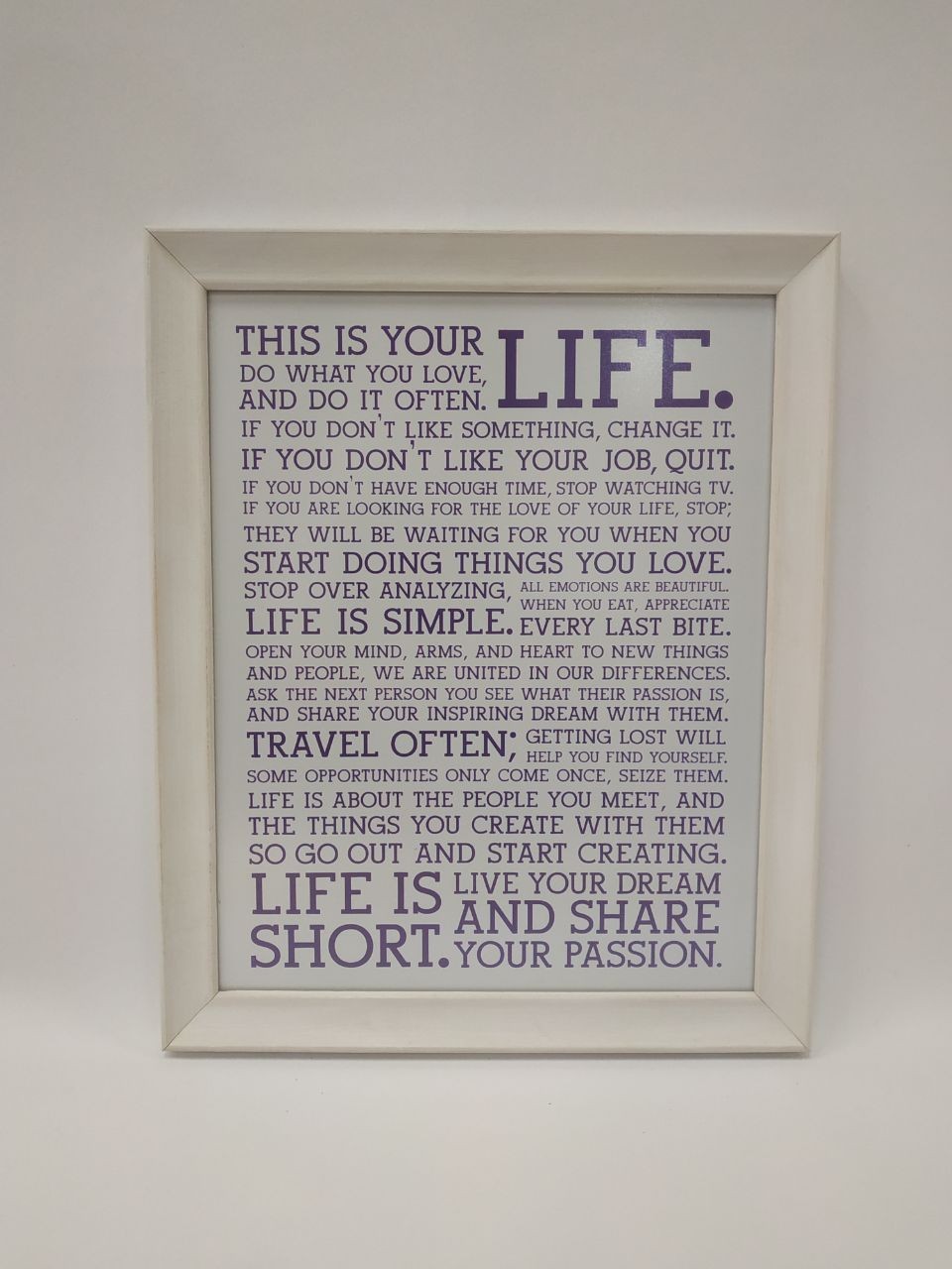 

Постер-мотивация "This is your life" в деревянной раме 30х37 см FRAMES.POSTERS.DECOR