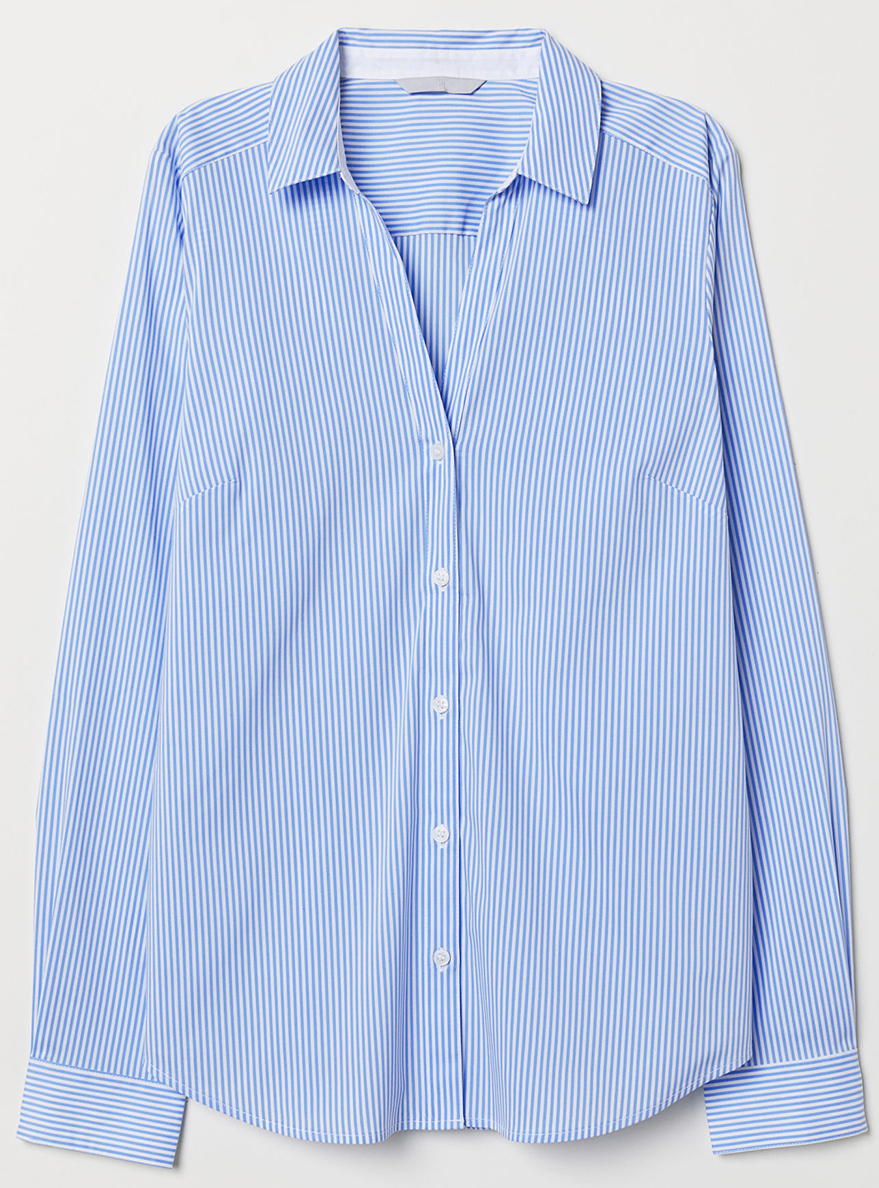 

Рубашка H&M 5079098 32 Голубая в полоску