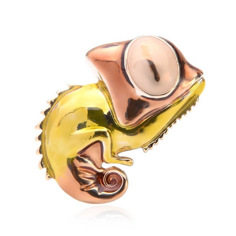 

Брошь унисекс BROCHE бижутерия с эмалью Хамелеон коричневая BRSF110957