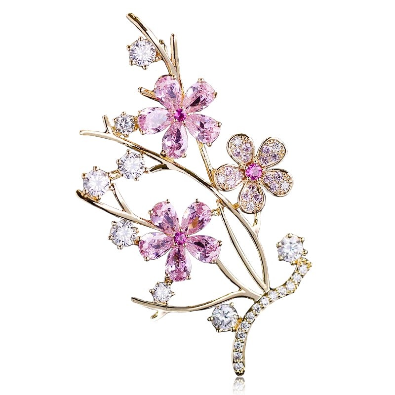 

Брошь женская BROCHE бижутерия с кристаллами Цветы Сакуры BRBF111853