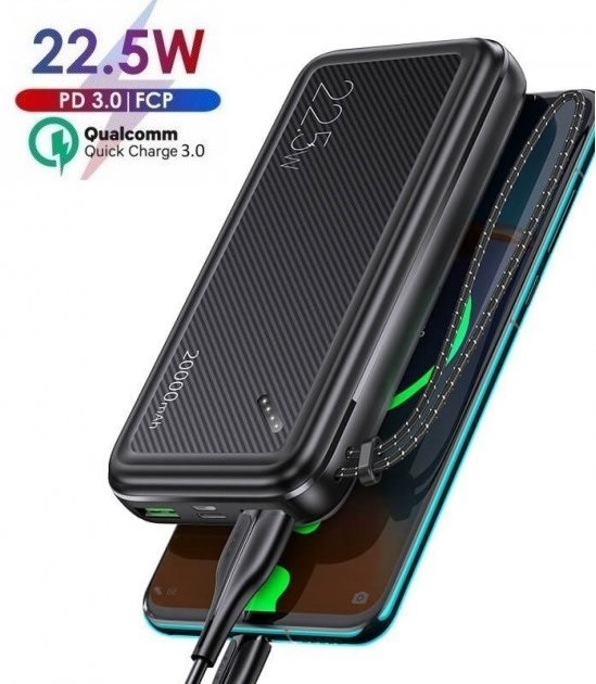 

Павербанк Usams 20000mAh PB60 |USB/Type-C, 22.5W/3A| black