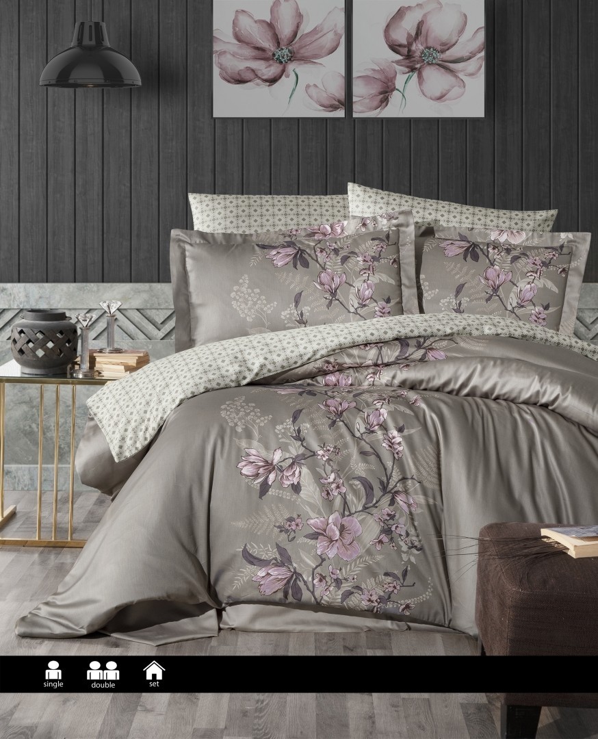 

Комплект постельного белья евро First Choice Cotton Satin Evan Mink 200х220 (S-486)