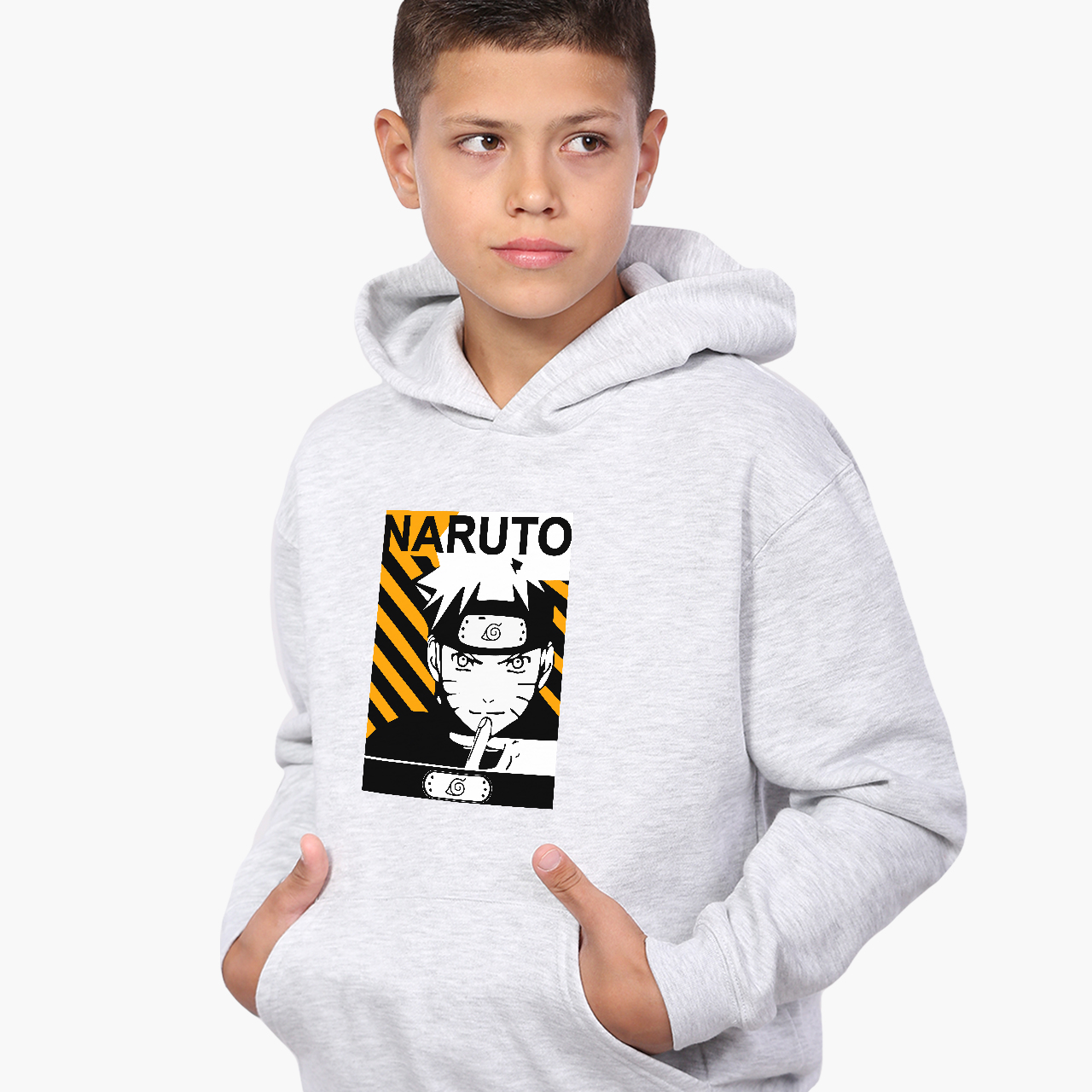 

Худи детский Наруто Узумаки (Naruto Uzumaki) Светло-серый меланж (9298-3041) 152 см