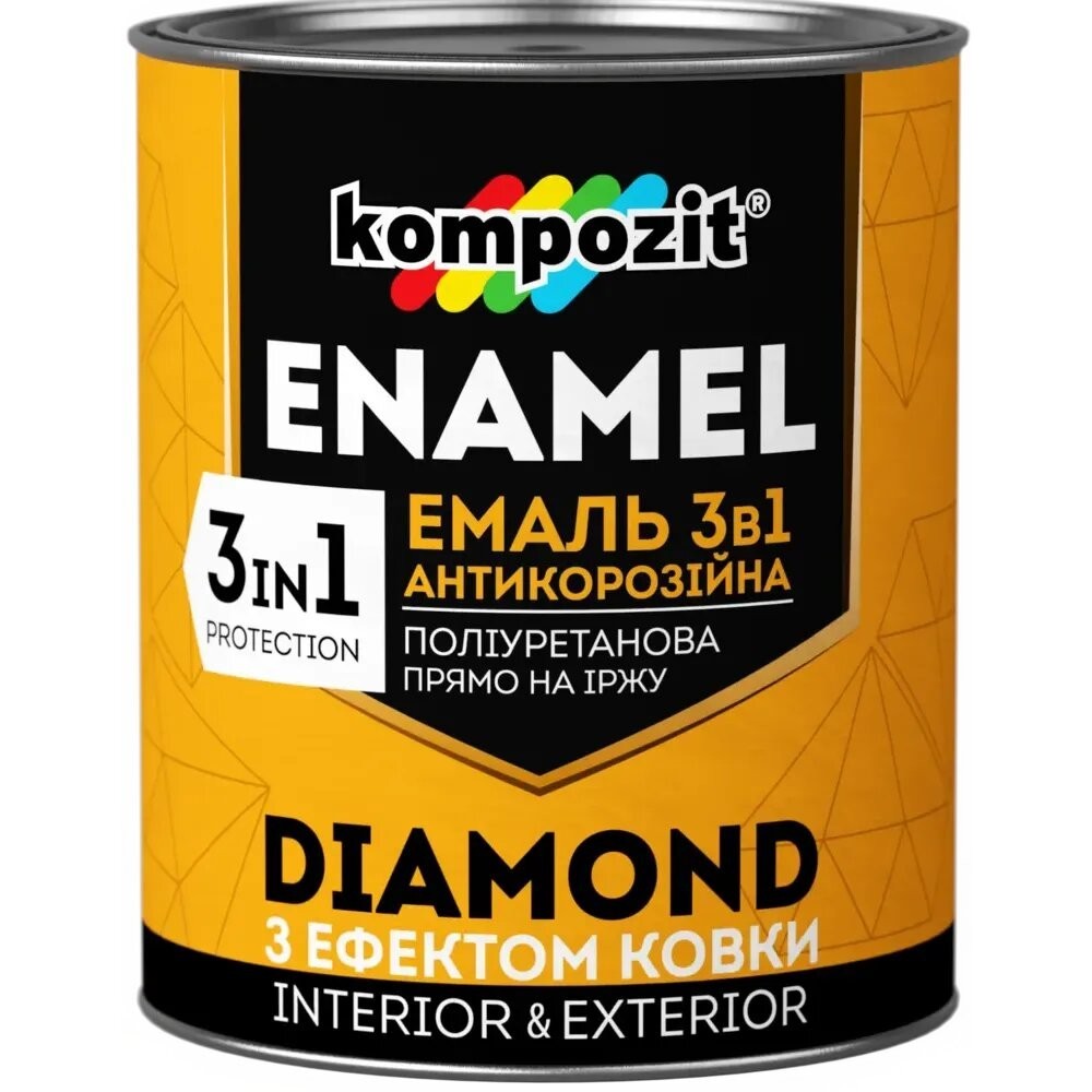

Эмаль антикоррозионная 3в1 Kompozit DIAMOND, 9л Бронза