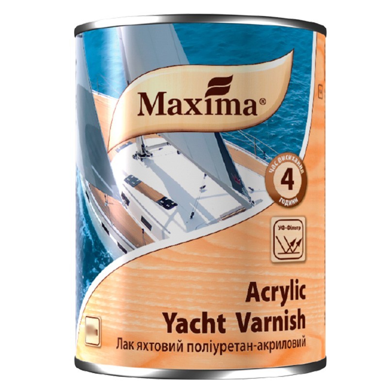 

Лак яхтный полиуретан-акриловый Acrylic yacht varnish Maxima глянцевый 20л