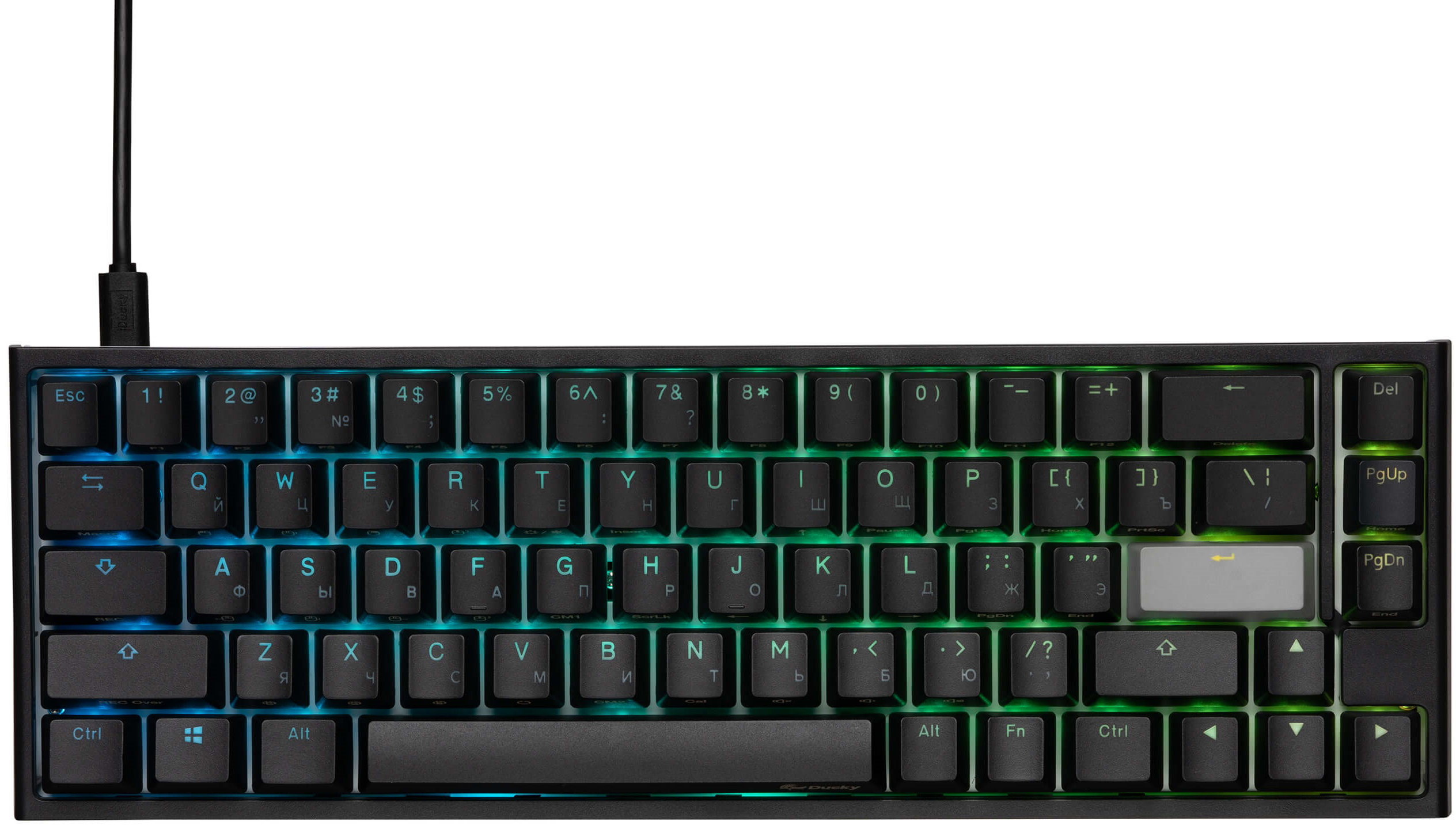 

Клавиатура проводная Ducky One 2 SF Cherry Brown RGB LED RU Black-White (DKON1967ST-BRUPDAZT1)
