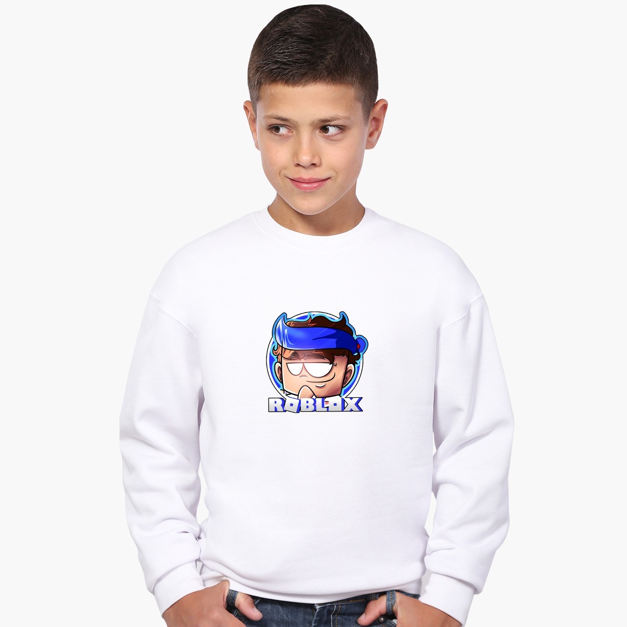 

Свитшот для мальчиков Роблокс (Roblox) (9509-1224) 158-164 см Белый