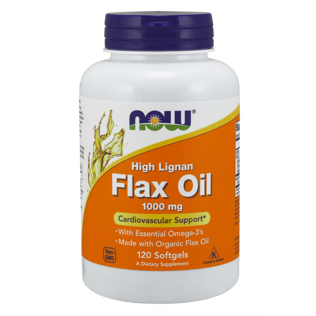 

Жирные кислоты NOW Foods Flax Oil High Lignan 1000 мг 120 капсул