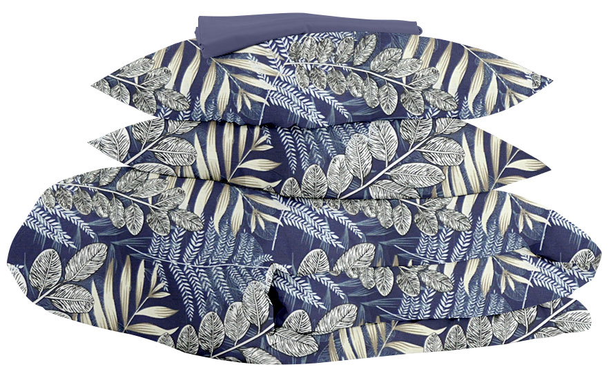 

Комплект постельного белья Cosas Foliage DBlue El Dark Blue 200х220