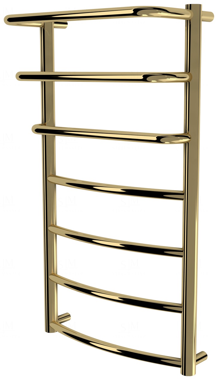 

Золотой полотенцесушитель Grosse 7 лесенка 750x432, gold