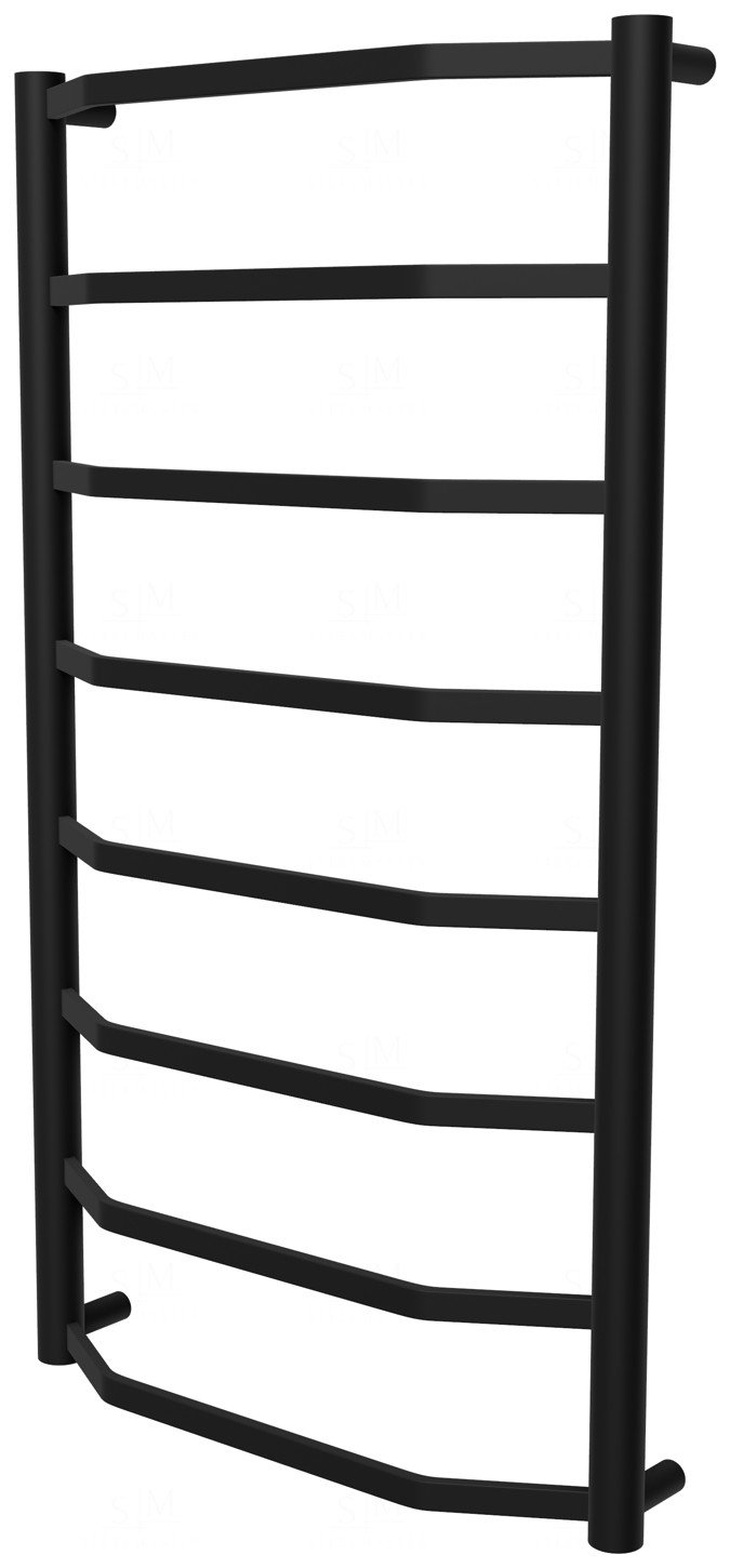 

Черная полотенцесушилка Luxe 8 RAL9005 лесенка 850x482, black