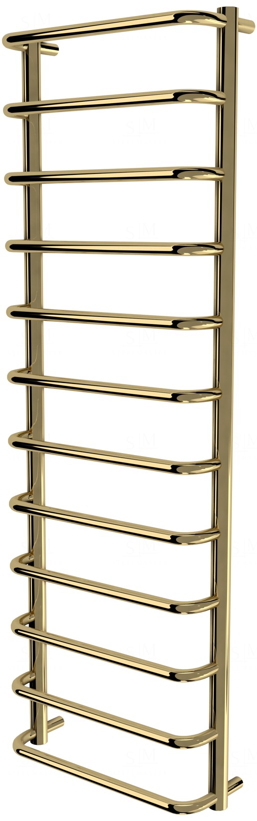 

Золотой полотенцесушитель Modern 12 лесенка 1250x432, gold