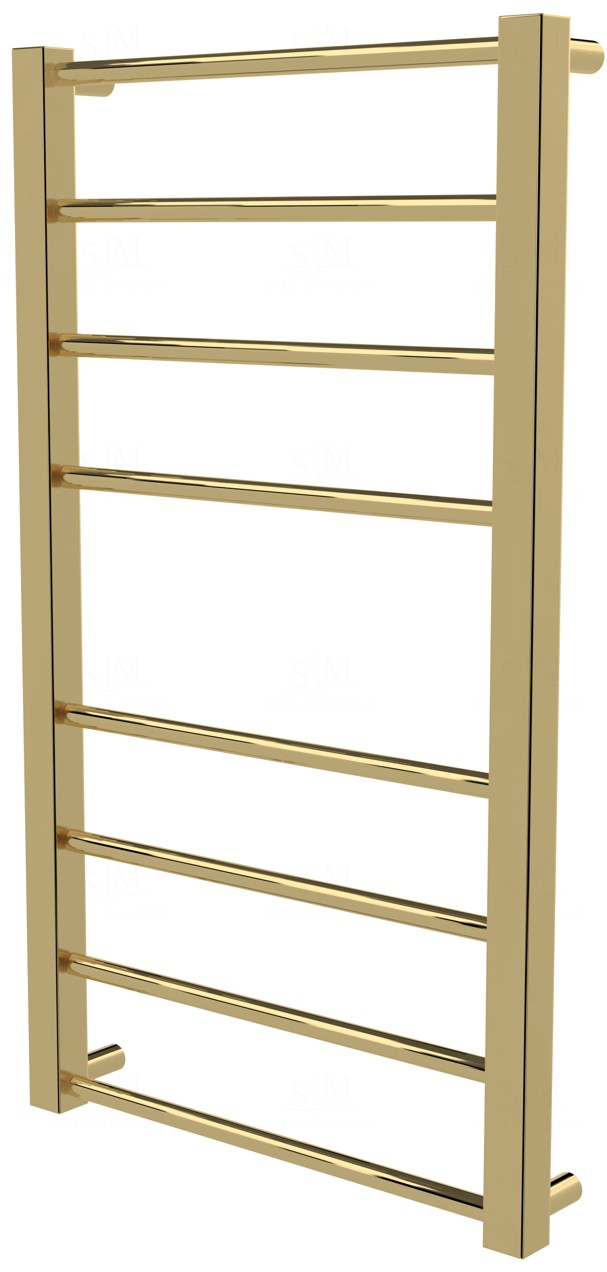 

Золотой полотенцесушитель Sonnet 8 лесенка 750x430, gold
