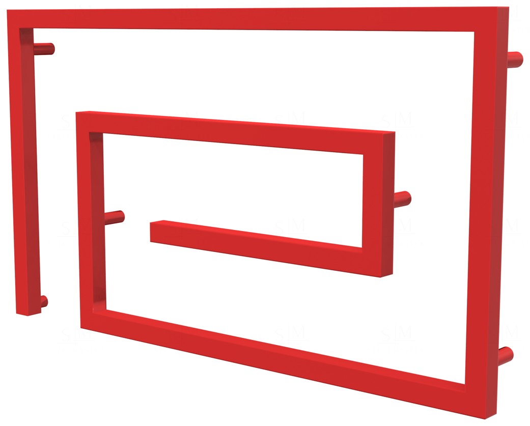 

Красная полотенцесушилка Cyclone 8 RAL3020 змейка 510x900, red