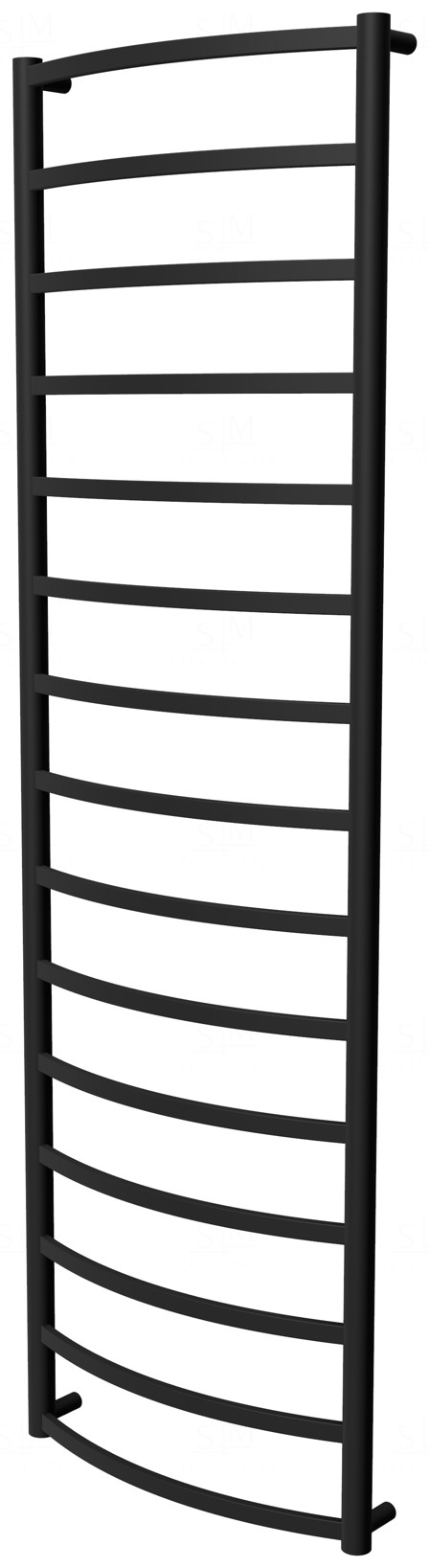 

Черная сушилка для полотенец Elite 15 RAL9005 лесенка 1550x482, black