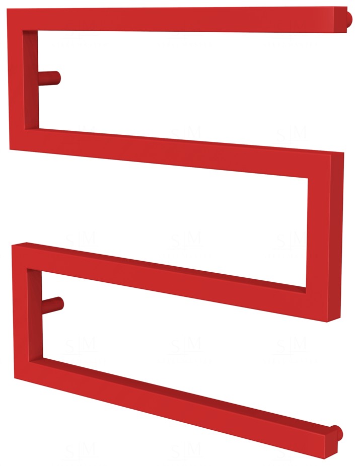 

Красный полотенцесушитель Ultra 3 RAL3020 змейка 500x500, red