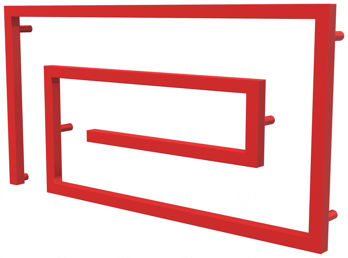 

Красный полотенцесушитель Cyclone 8 RAL3020 змейка 510x1000, red
