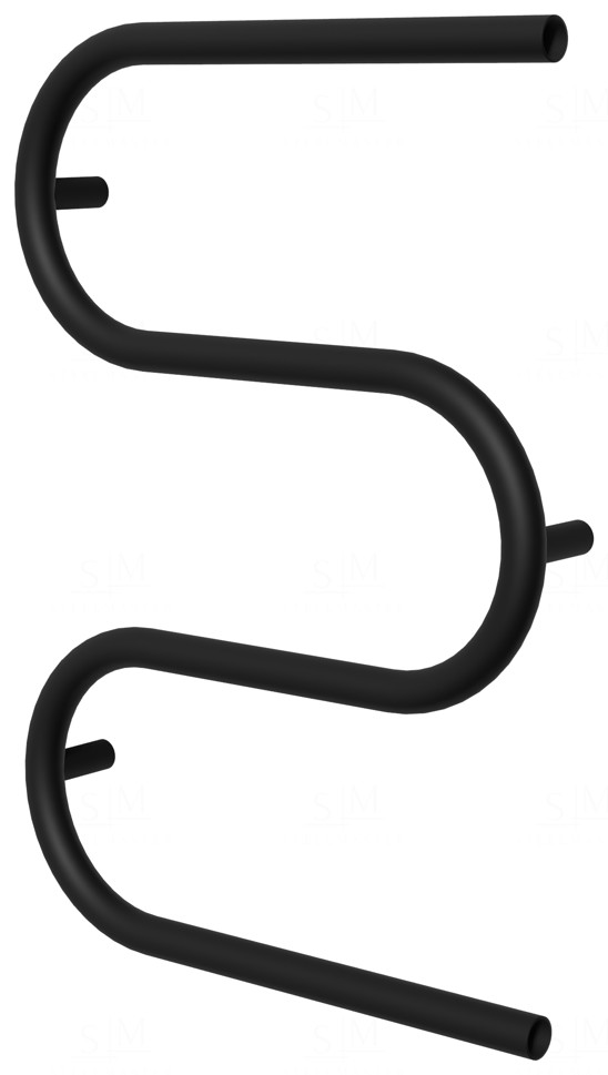 

Черная сушилка для полотенец Змейка 3 RAL9005 575x400, black