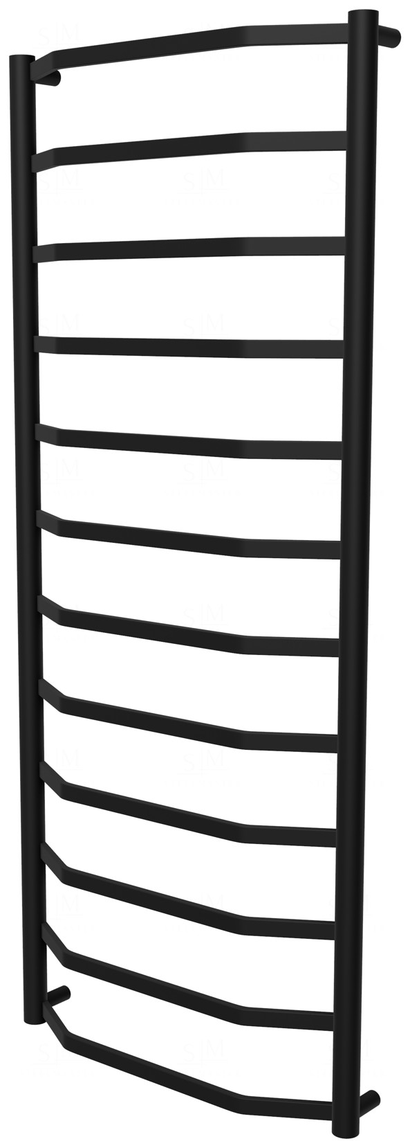 

Черная сушка для полотенец Luxe 12 RAL9005 лесенка 1250x532, black