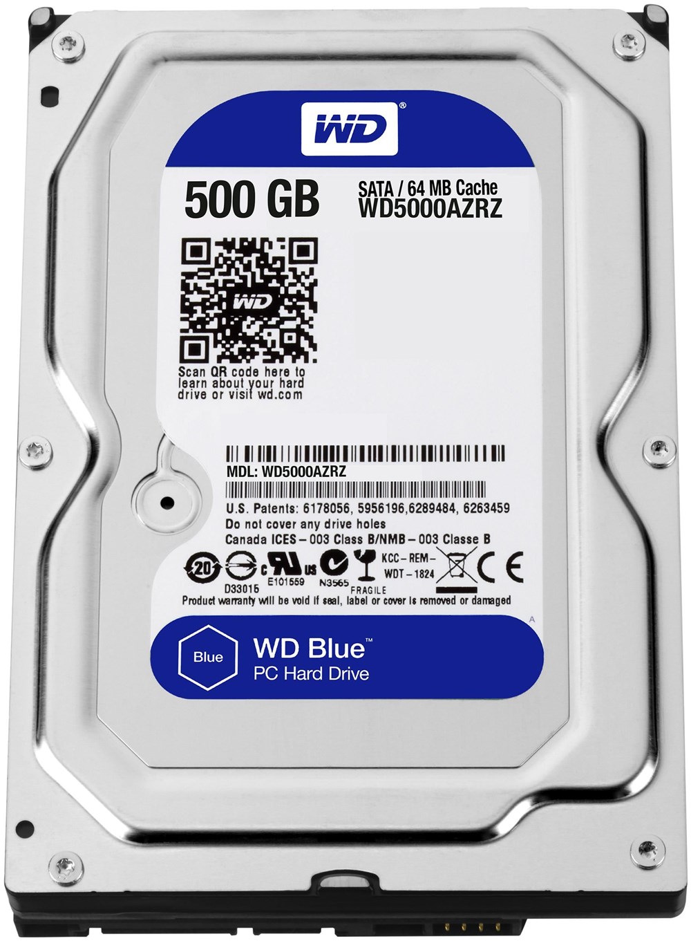 

Накопитель HDD SATA 500GB WD Blue 5400rpm 64МB (WD5000AZRZ) Refurbished