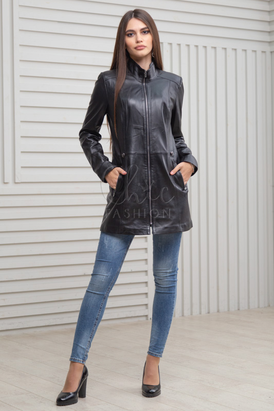 

Куртка кожа Chic fashion  черный 11022, Куртка кожа Chic fashion 44 черный 11022