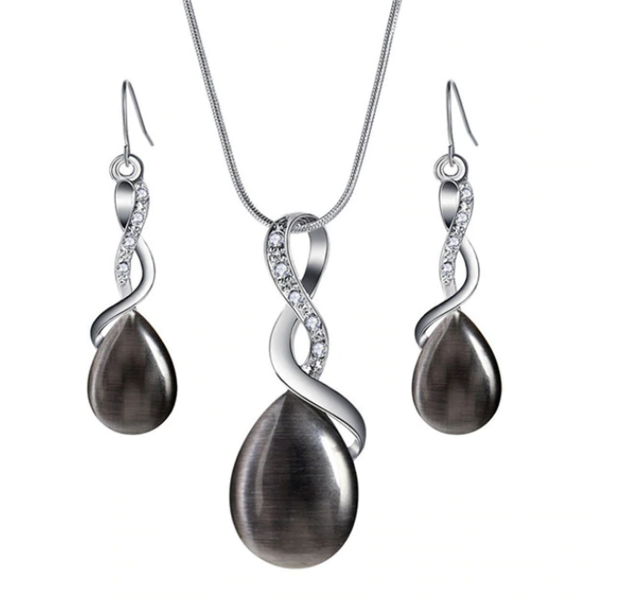 

Комплект бижутерии серьги с подвеской Primo Opal - Black Primo черный