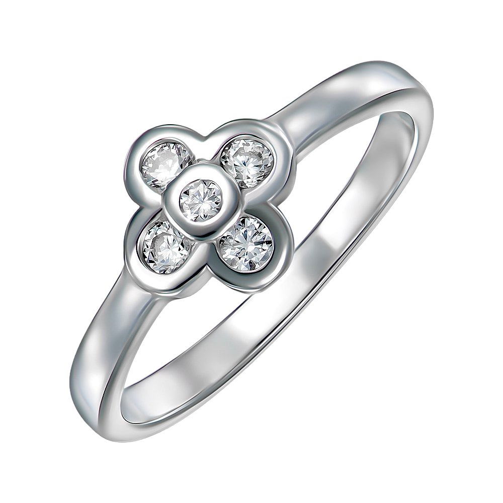 

Серебряное кольцо с фианитами 000118402 16.5 размера