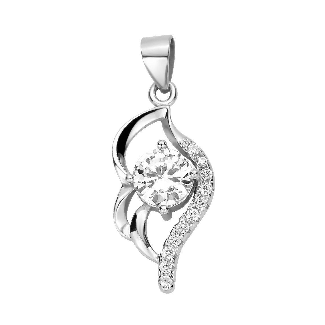 

Серебряный кулон с кристаллами циркония 000129313